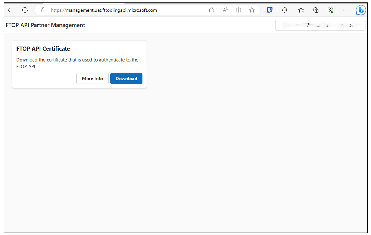 FTOP API Certificate download