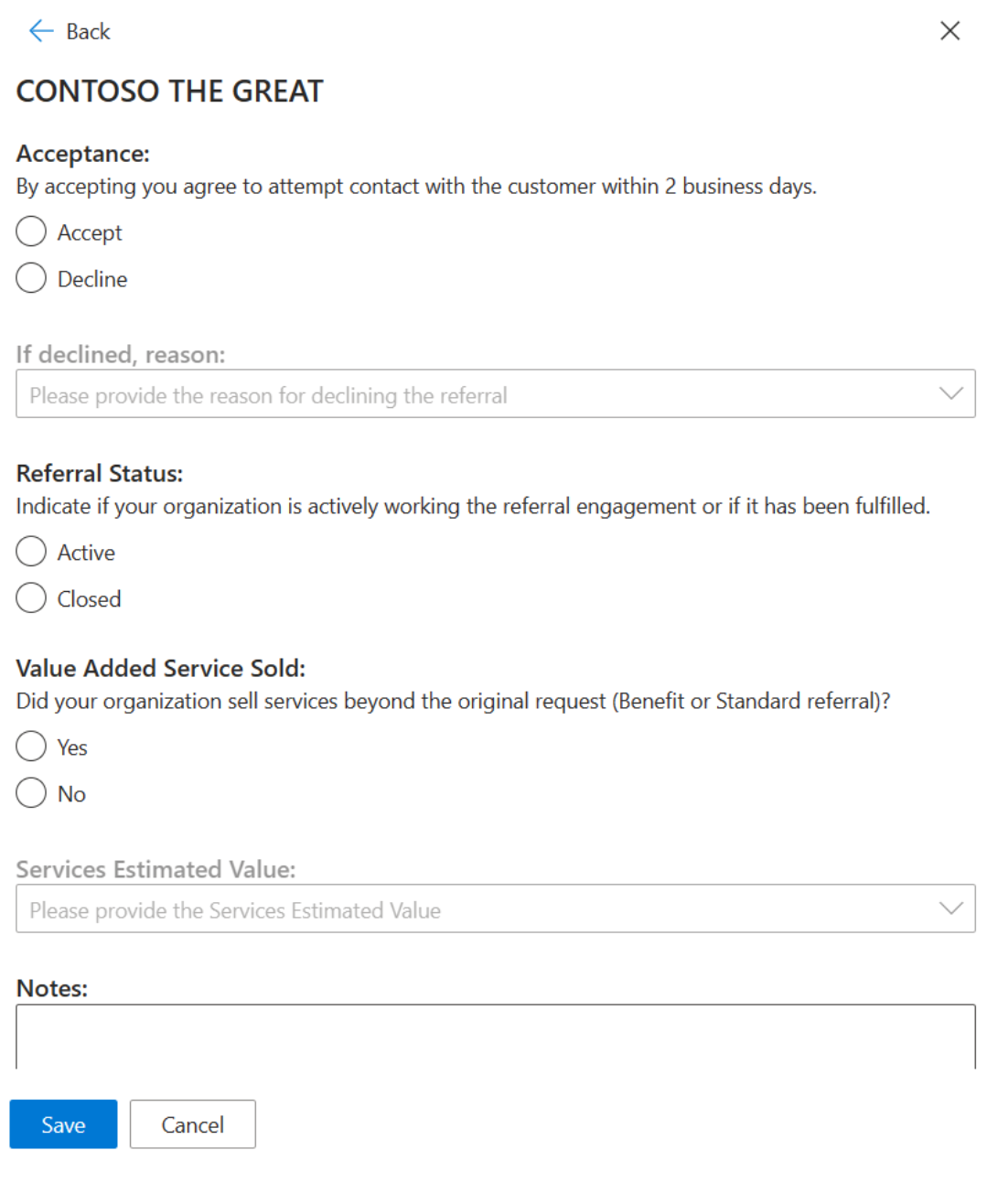 Example of tenant on the Referral tab in the FCU